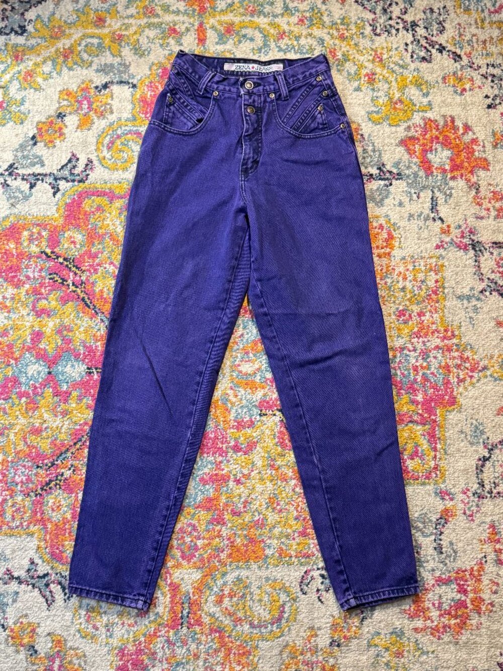 Vintage 1980s Zena Purple/ Indigo High Rise Jeans Size 5